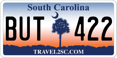 SC license plate BUT422