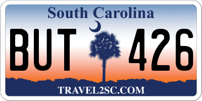 SC license plate BUT426