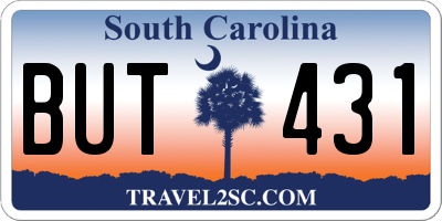 SC license plate BUT431