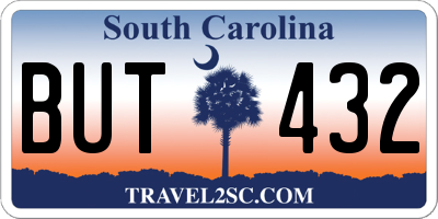 SC license plate BUT432