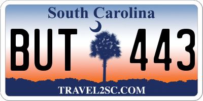 SC license plate BUT443