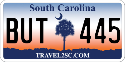 SC license plate BUT445