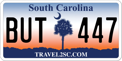 SC license plate BUT447