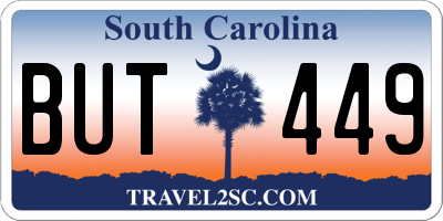 SC license plate BUT449