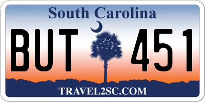 SC license plate BUT451