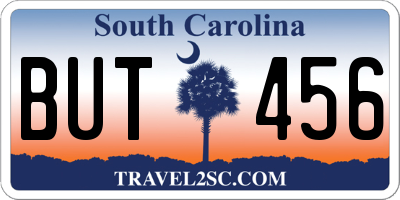 SC license plate BUT456