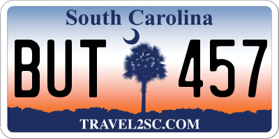 SC license plate BUT457