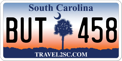 SC license plate BUT458