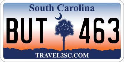 SC license plate BUT463