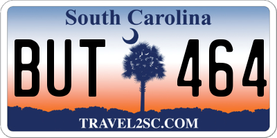 SC license plate BUT464