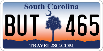 SC license plate BUT465