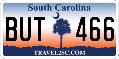 SC license plate BUT466