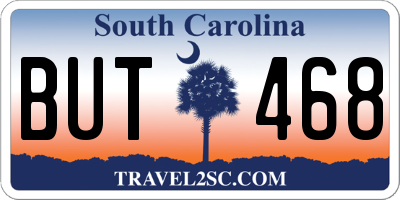 SC license plate BUT468