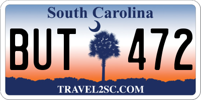 SC license plate BUT472
