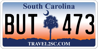 SC license plate BUT473
