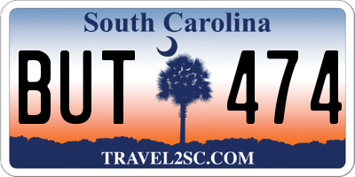 SC license plate BUT474