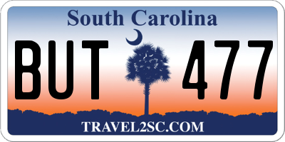 SC license plate BUT477