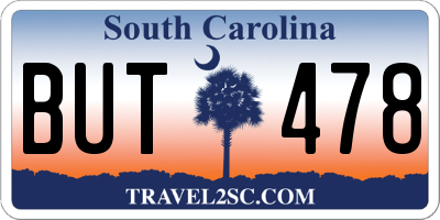 SC license plate BUT478