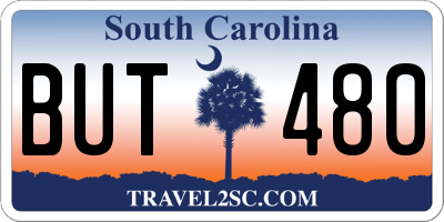 SC license plate BUT480