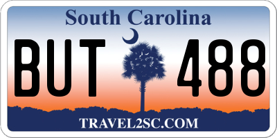 SC license plate BUT488