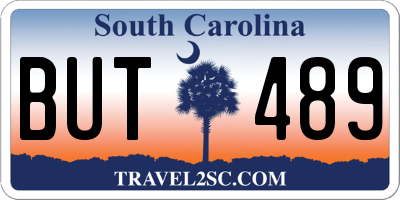 SC license plate BUT489