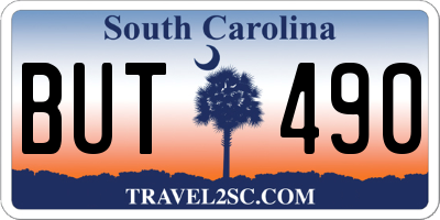 SC license plate BUT490