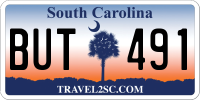 SC license plate BUT491