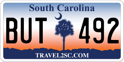 SC license plate BUT492