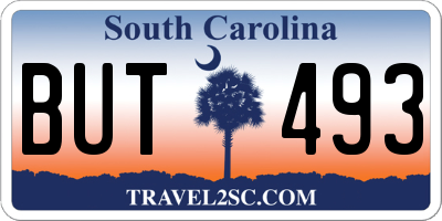 SC license plate BUT493