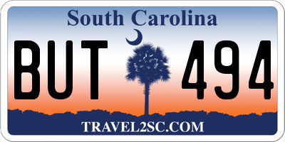 SC license plate BUT494