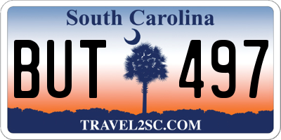 SC license plate BUT497