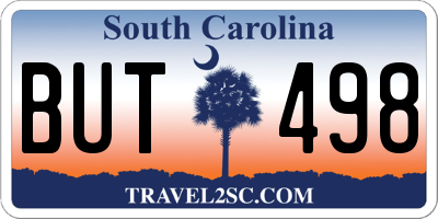 SC license plate BUT498