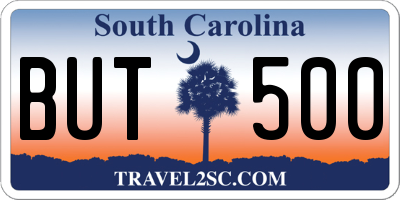 SC license plate BUT500