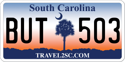 SC license plate BUT503