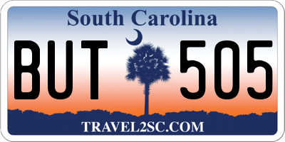 SC license plate BUT505