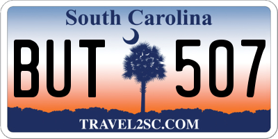 SC license plate BUT507
