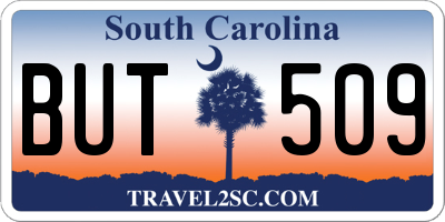 SC license plate BUT509