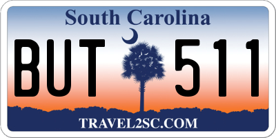 SC license plate BUT511