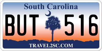 SC license plate BUT516