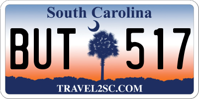 SC license plate BUT517