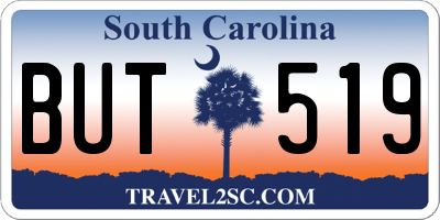 SC license plate BUT519