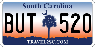 SC license plate BUT520