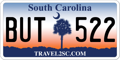 SC license plate BUT522