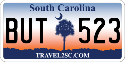 SC license plate BUT523