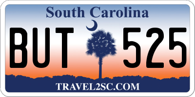 SC license plate BUT525
