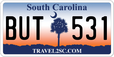 SC license plate BUT531