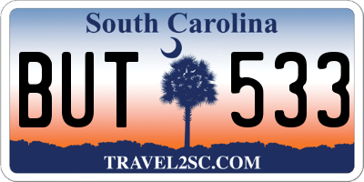 SC license plate BUT533