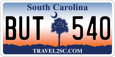 SC license plate BUT540