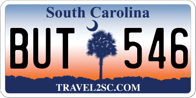 SC license plate BUT546