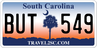 SC license plate BUT549